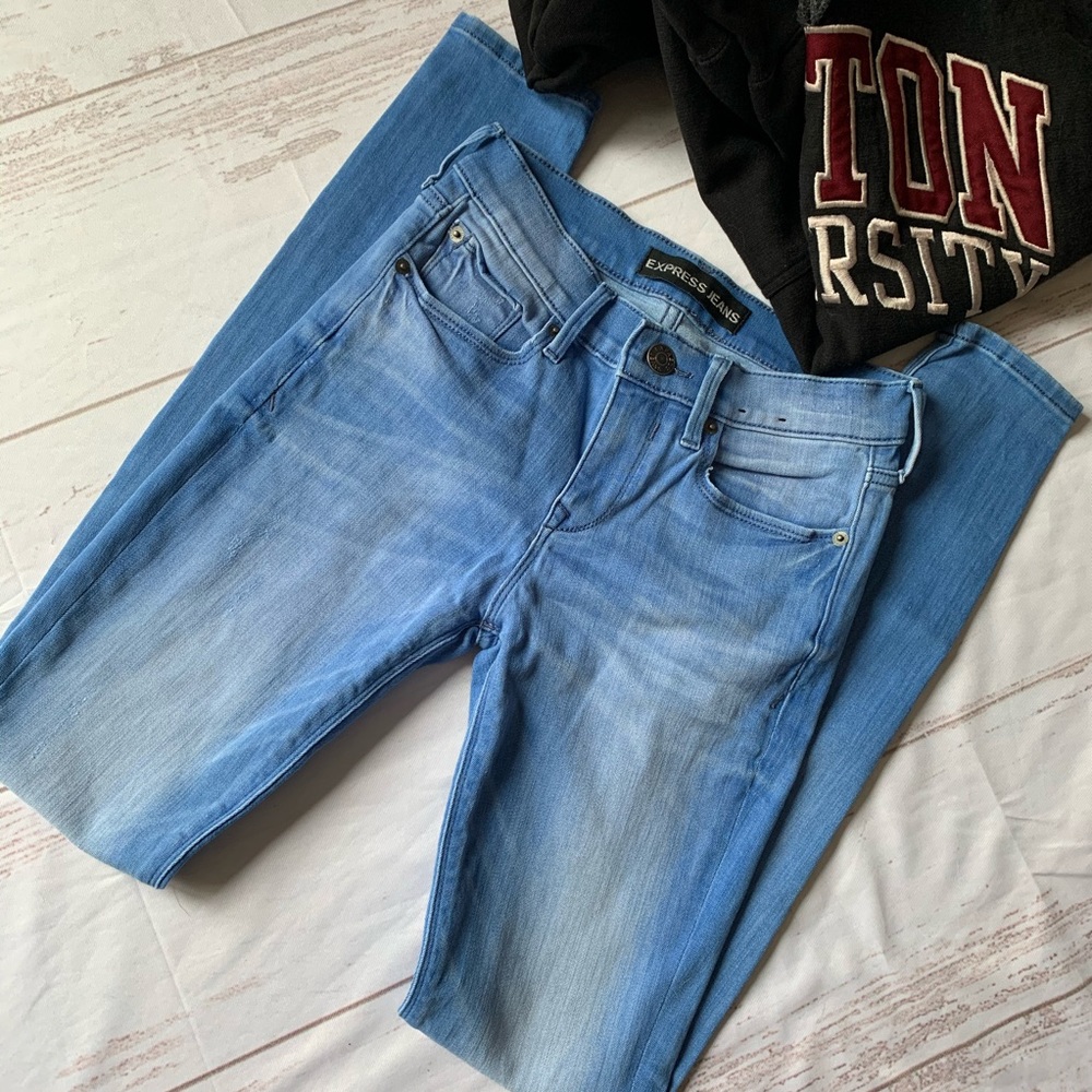 EXPRESS DENIM LEGGING MID RISE JEAN SKINNY 00 long